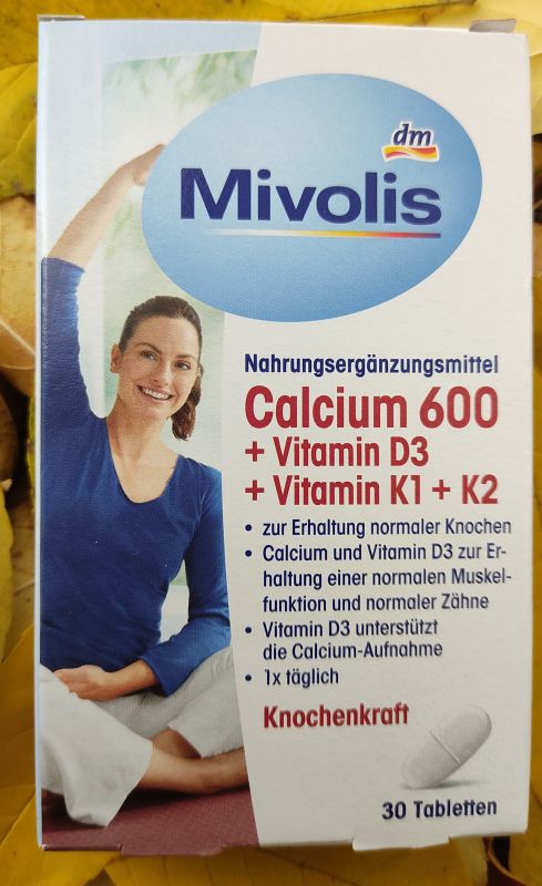 Вітаміни Кальцій Са 600мг + Д3, К1, К2 для підтримки кісток 30 штук 51 г