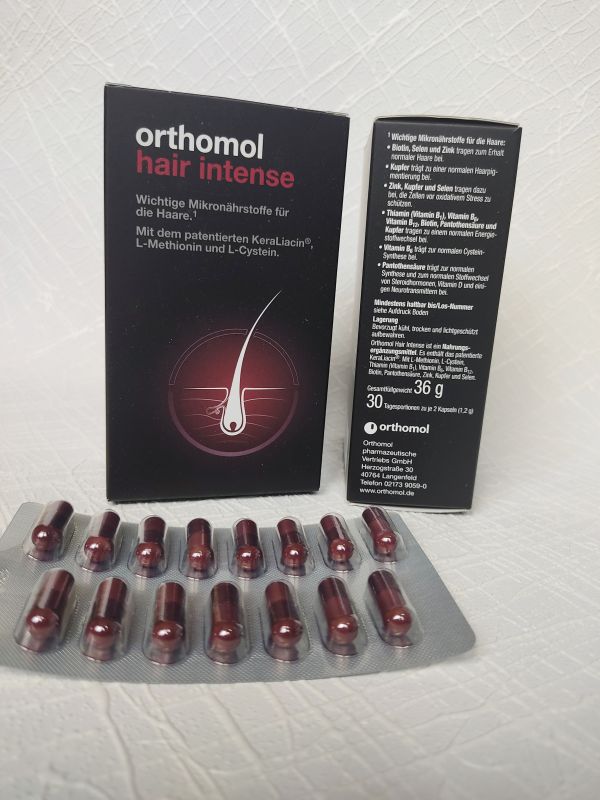 Вітаміни для росту волосся Ортомол Хеїр Інтенс 60 капсул Ortomol Hair Intense Німеччина