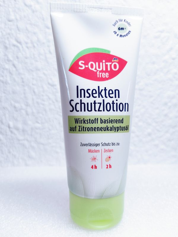 Защитный лосьон- крем от укусов насекомых  для младенцев с 6- месяцев и для взрослых с чувствительной  кожей S-QUITO free mit Zitroneneukalyptus, 100 мл Германия