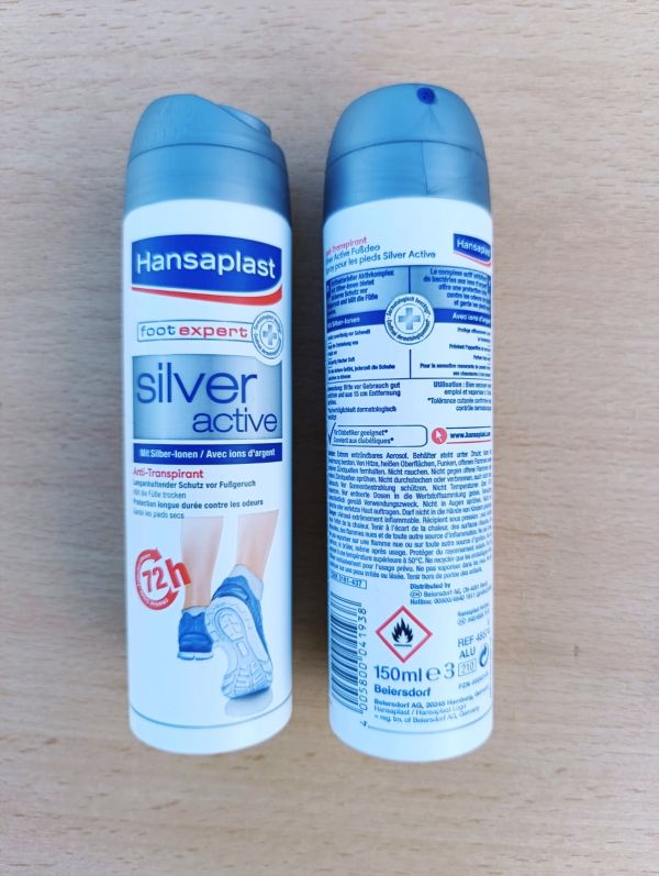 Дезодорант -антиперспирант для ног 72 ч от пота, неприятного запаха, грибка Hansaplast Silver Active 150 г Германия