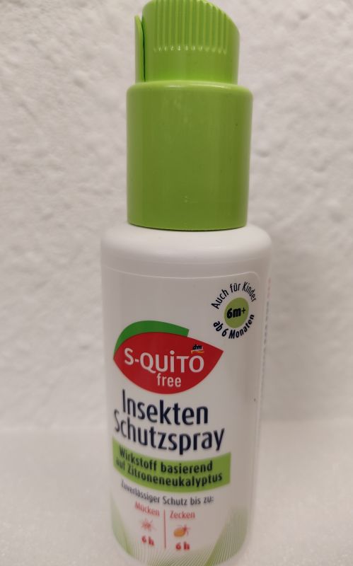 Защитный спрей от комаров, клещей, слепней, мошек  S-Quitofree  c маслом лимонного эвкалита  S-Quitofree  Insektenschutzspray  100 мл Германия