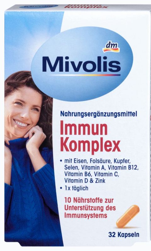Вітамінний Комплекс Mivolis Immun Komplex для підвищення імунної системи 32 табл Німеччина