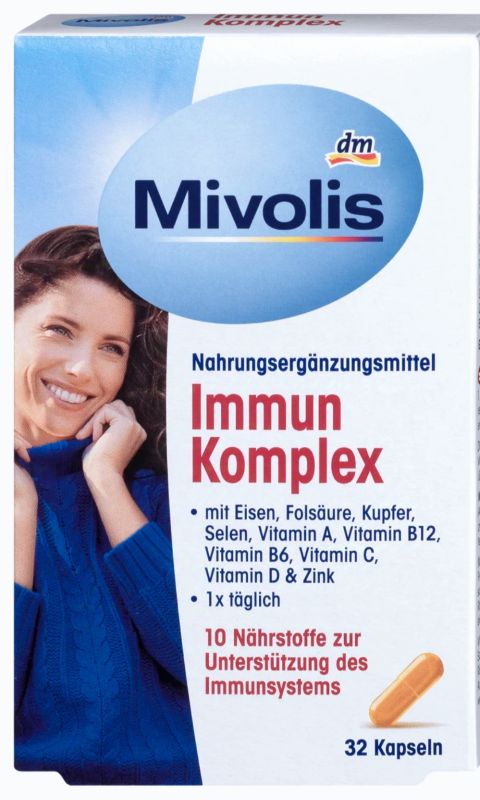 Вітамінний Комплекс Mivolis Immun Komplex для підвищення імунної системи 32 табл Німеччина
