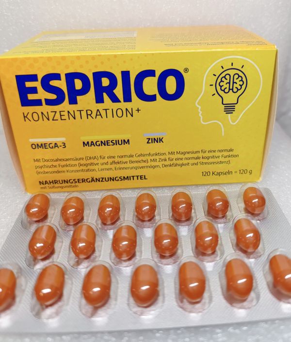 Еспріко - комплекс вітамінів 120 капсул ESPRICO Konzentration+ Німеччина