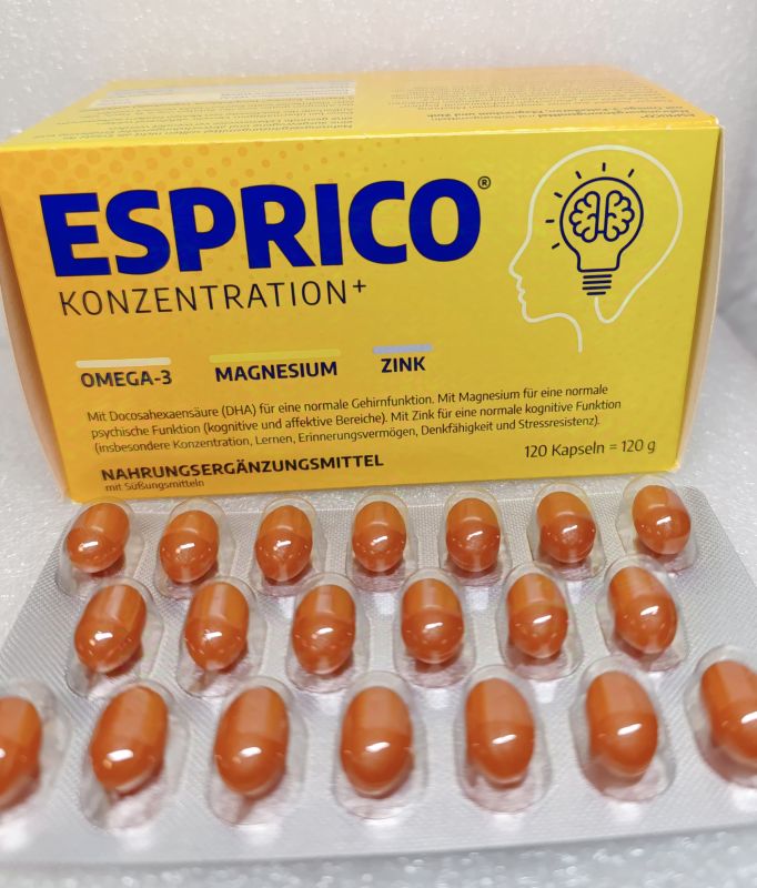 Еспріко - комплекс вітамінів 120 капсул ESPRICO Konzentration+ Німеччина