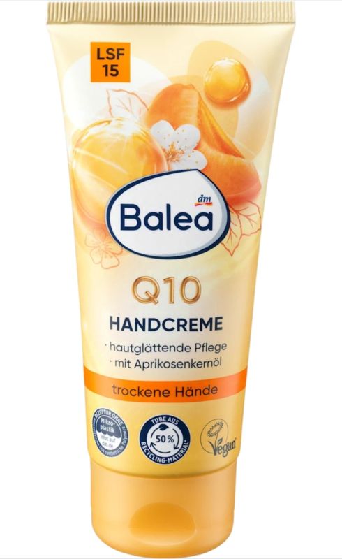Крем для рук Balea Балеа Q10 з олією абрикосових кісточок та LSF15 100 мл, Німеччина