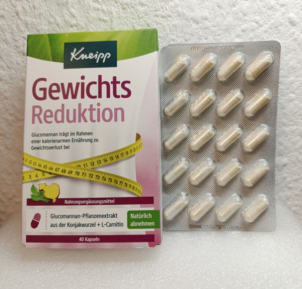 Капсули для схуднення з Глюкоманнаном та L-карнітином 40 штук Kneipp Німеччина