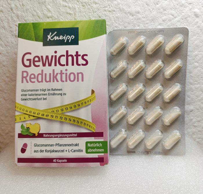 Капсули для схуднення з Глюкоманнаном та L-карнітином 40 штук Kneipp Німеччина