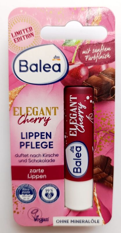 Балеа Бальзама для губ Elegant Cherry гигиеническая помада шоколад-вишня с оттенком Balea