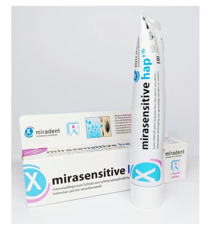 Зубная паста  Mirasensitive hap+ для защиты сверхчувствительных зубов  Miradent Германия