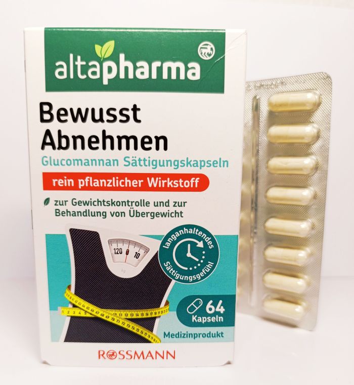 Капсули для схуднення з Глюкоманнаном 64 штуки Altapharma Німеччина