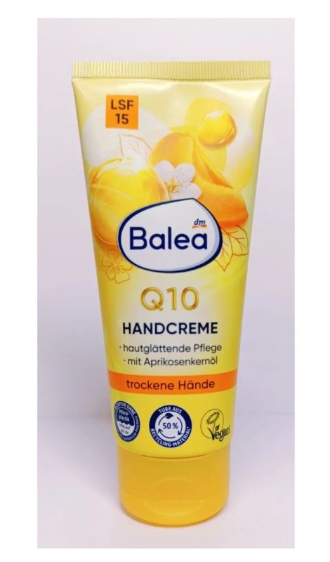Крем для рук Balea  Балеа Q10 с маслом абрикосовых косточек и LSF15 100 мл, Германия