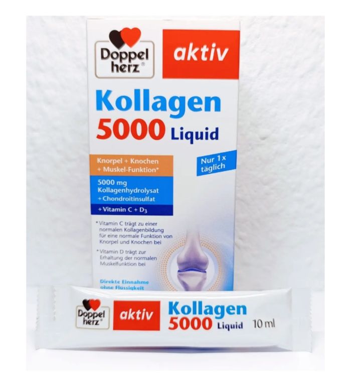 Доппельгерц Колаген рідкий 5000 мг Doppelherz aktiv Kollagen для суглобів, хрящів, зв'язок, шкіри 14 штук