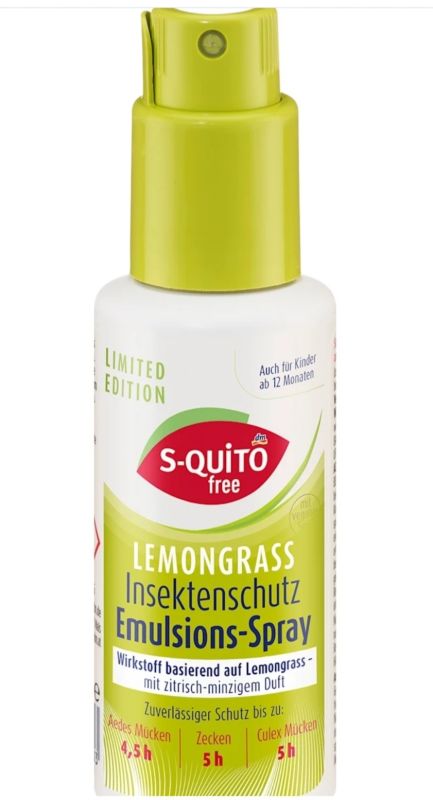 Захисний спрей-емульсія від комах натуральний для дітей SQUiTO free Lemongrass 100 мл